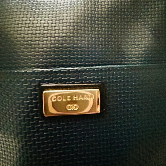 Cole Haan Navy Blue Textured Leather Hobo Shoulder Bag - Picture 4 of 6
